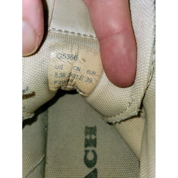 Vintage Coach Women's High-Top Sneakers Size 8.5B Pink & White Leather - Picture 4 of 7